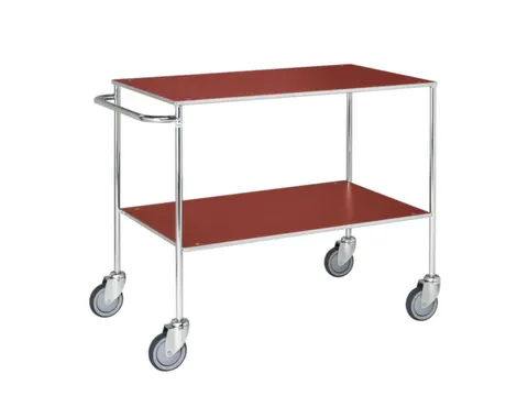 Tafelwagen,Draagverm. 150Kg,2Xstaalplaat,Staaletage,Zilverkleurig