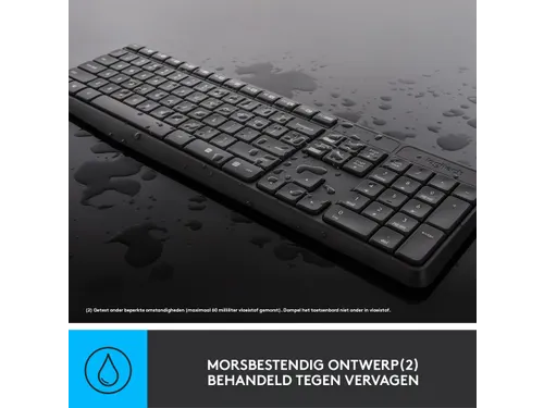 Logitech MK235 toetsenbord Inclusief muis USB QWERTZ Duits Grijs