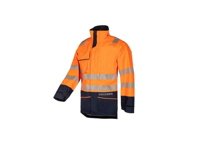 Sioen Torvik 7330 hi-vis regenjas, oranje/marineblauw, maat L, per stu