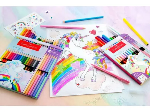 Kleurpotlood Faber-Castell Unicorn zeskantig 10 stuks Kleuren+3 pastel