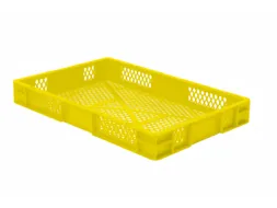 Euronorm-Stapelbak 14.5l 75x 600x 400mm Wanden/Bodem Opengewerkt Geel