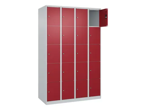 lockerkast,HxBxD 1850x1200x500mm,4x5vakken,vak B 300mm,cil.-slot