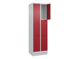 lockerkast,HxBxD 1950x600x500mm,2x3vakken,vak B 300mm,cil.-slot,sokkel