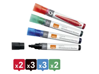 Viltstift Nobo whiteboard Liquid schuin assorti 4mm - 7