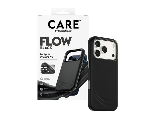 PanzerGlass CARE by Flow Case Black w. Haptic Button & MagSafe i