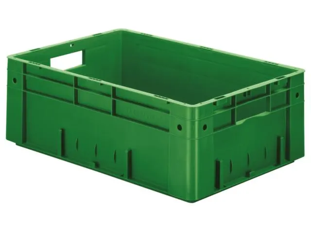 Euronorm Stapelkrat 210x600x400mm 38l Wanden/Bodem Gesloten Groen