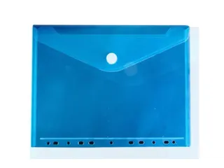 Enveloptas Velcro Sluiting A4 Geperforeerd 11-gaats Blauw 10 Stuks - 4