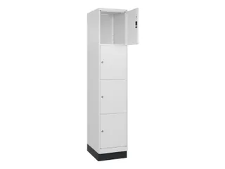 lockerkast,HxBxD 1950x400x500mm,1x4vakken,vak B 400mm,cil.-slot,sokkel - 1