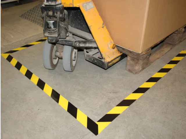 vloermarkeertape,PVC,rood/wit,band LxB 10mx50mm