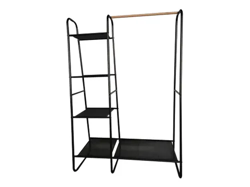 Kledingrek Met Legplanken Metaal Zwart 100X40X 150Cm