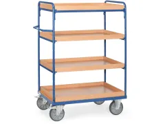 Etagewagens 4 Etages Met Rand Hout 8221 600kg 1000x600mm Ral5007