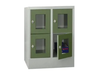 lockerkast,HxBxD 855x600x500mm,2x2vakken,RAL7035,front RAL6011 - 2