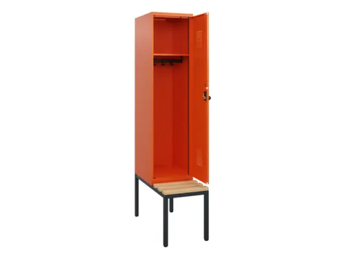 locker met bank,HxBxD 1950x400x815mm,1vak,vak B 400mm,draaigrendel