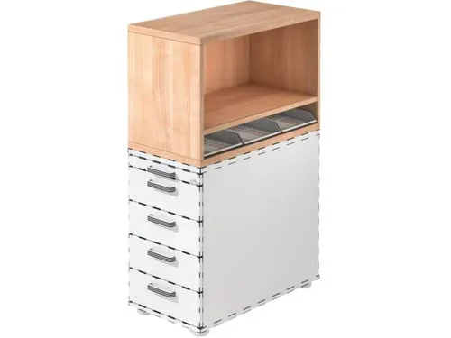 containeropzet,HxBxD 530x428x800mm,m. 3kunstst. inzetelementen DIN A4