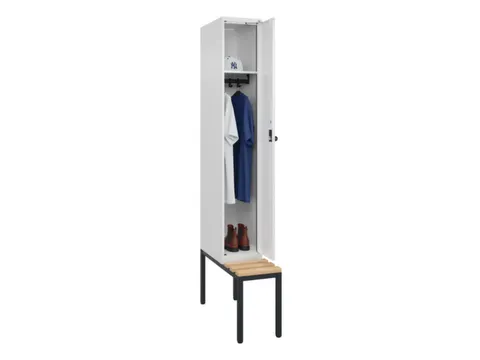 locker met bank,HxBxD 2120x300x815mm,1vak,vak B 300mm,draaigrendel