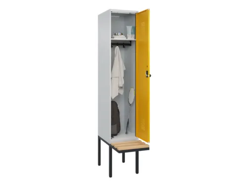 locker met bank,HxBxD 2120x400x815mm,1vak,vak B 400mm,draaigrendel