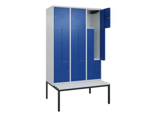 Z-garderobekast,HxBxD 2120x1200x815mm,6vak,vak B 400mm,cil.-slot