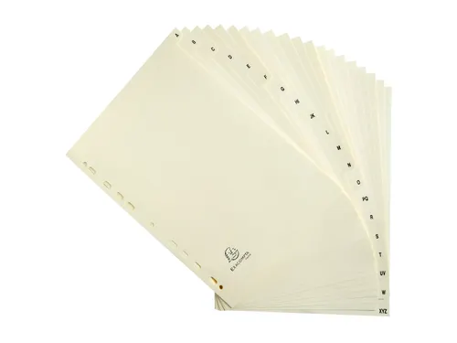 Tabbladen karton 155 g 20 tabs A-Z ivoor
