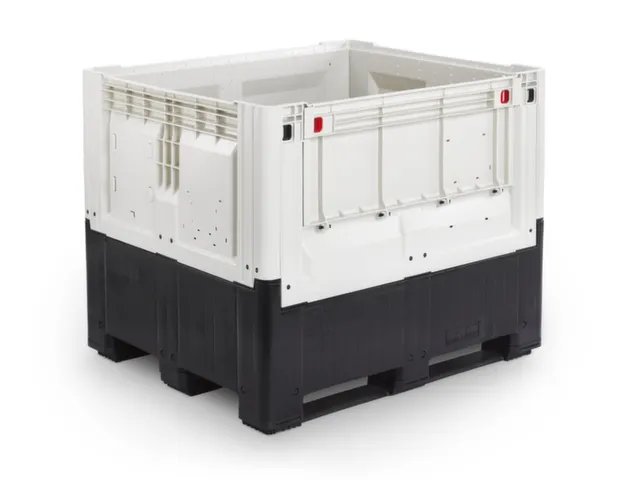 Palletbox,HxLxB 978x1200x1000mm,905l,PE,zwart/ivoorkleurig