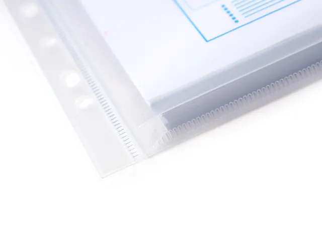 enveloptas transparant A4 met stretchplooi perforatierand en klittenba