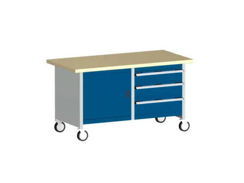 werkbank,verrijdbaar,HxBxD 840x1500x750mm,beukenblad,draagverm. 1200kg