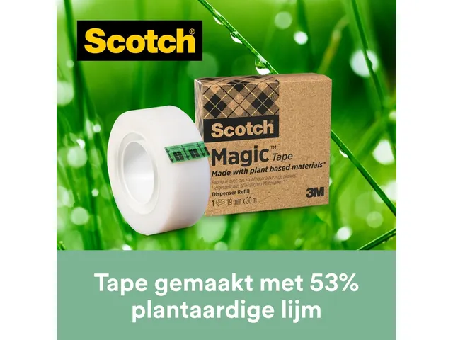 Plakband Scotch Magic 900 19mmx33m onzichtbaar mat 9 rollen