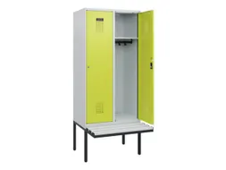 locker met bank,HxBxD 1950x800x815mm,2vak,vak B 400mm,cilinderslot