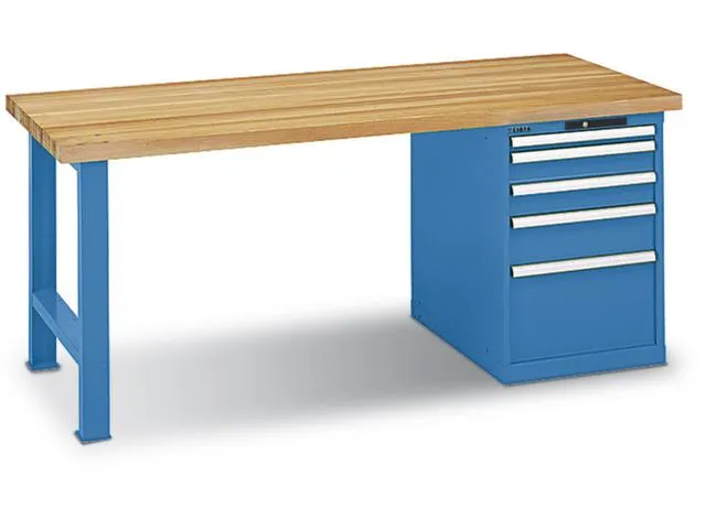 werkbank,HxBxD 850x1500x800mm,beukenblad,draagverm. 600kg,lak RAL5012