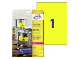 Avery Zweckform Ultra sterk etiket L6111-20 210x297mm Geel 20 stuks