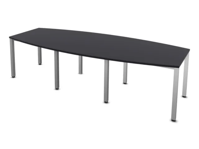 vergadertafel,HxBxD 740x2800x1200mm,vatvormig,CC-zwart
