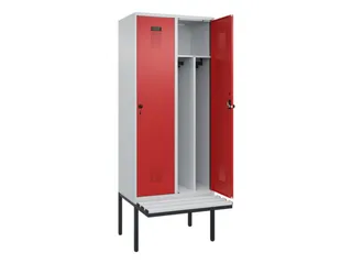 locker met bank,voor scheiding van kleding,HxBxD 2120x800x815mm,2vak - 1