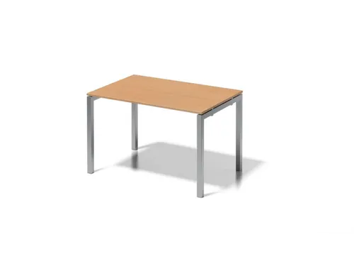 bureau HxBxD 740x1200x800mm blad beuken 4-voeten zilverkleurig