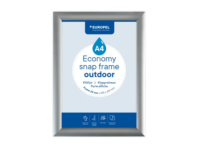 Europel Kliklijst Economy Outdoor A4 Zilver 25 mm waterdicht