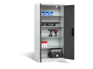 acculaadkast 1950x930x500mm 5stekkerdozen 230V cil.-slot front RAL7016 - 3