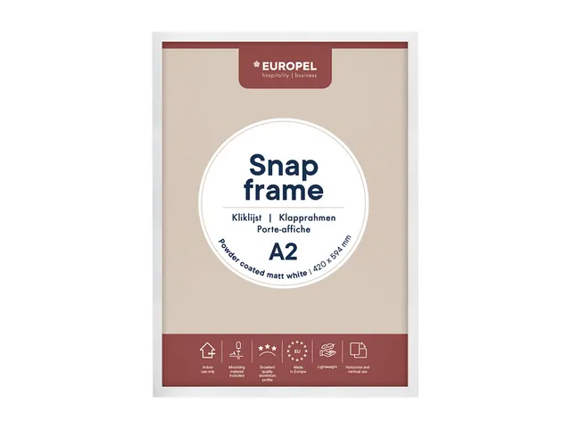 Kliklijst Europel A2 25mm mat wit