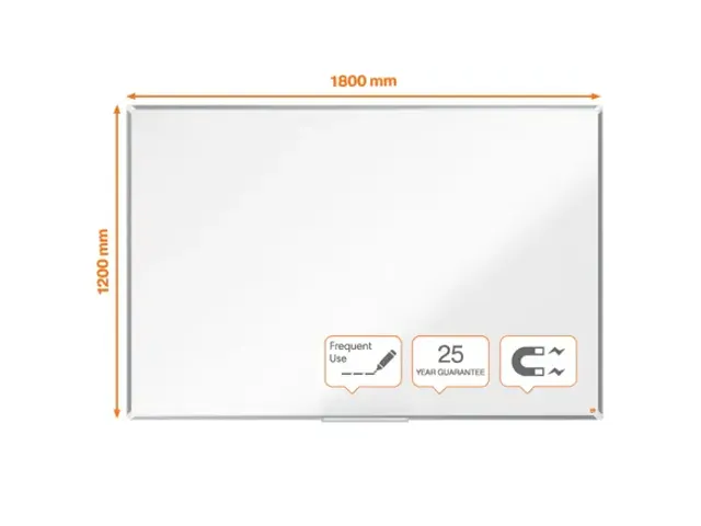 Premium Plus magnetisch whiteboard, emaille, ft 180 x 120 cm
