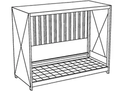 stellingcontainer v. gevaarlijke stoffen,max. 3xIBC,staand