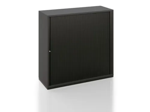 Jaloeziedeurkast 1200x1200x450mm Sokkel Zwart Decor Eiken-Mocca