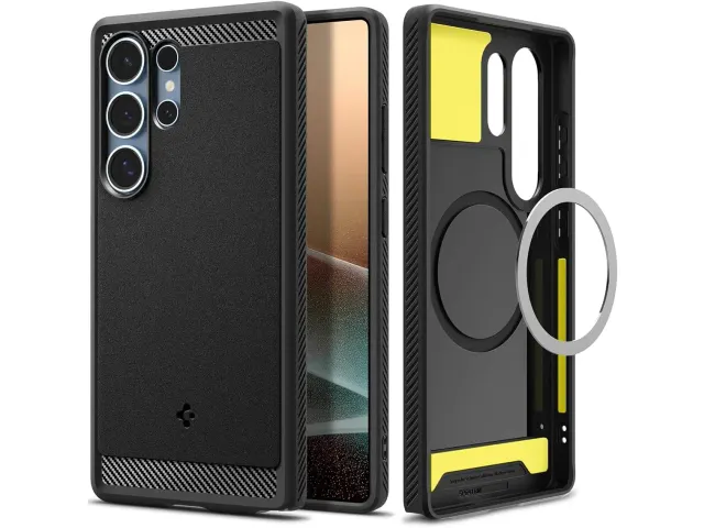 Rugged Armor MagFit Samsung Galaxy S25 Ultra Hoesje Mat Zwart