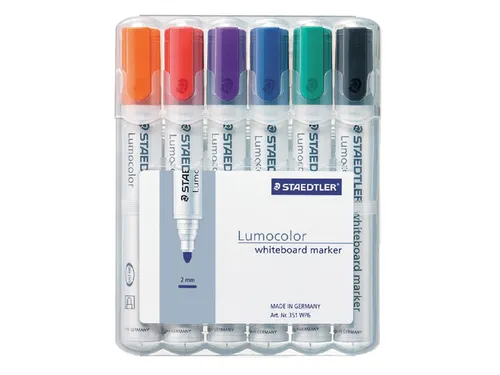 Whiteboardmarker Staedtler Lumocolor 351 standaard assorti 6 stuks