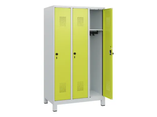 schoollocker,HxBxD 1630x900x500mm,3vak,vak B 300mm,draaigrendel,voeten