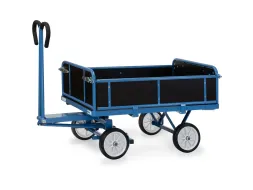 Handtrekwagens 6453v 700kg 1200x800mm Houten Wanden Massief Rubber