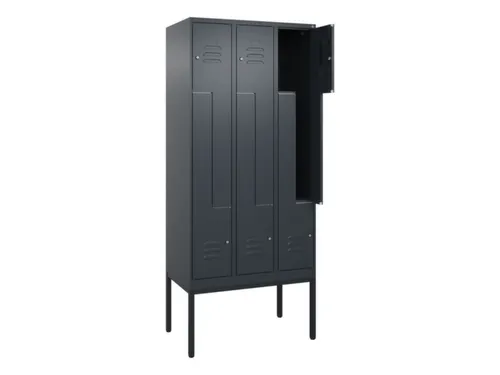 Z-garderobekast,HxBxD 2120x900x500mm,vak B 150/300mm,cil.-slot