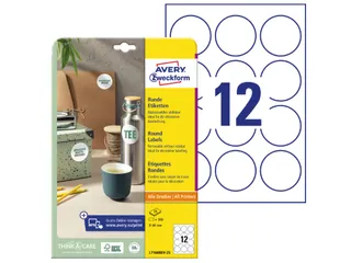 Etiket Avery L7104REV-25 rond 60mm wit 300 stuks 25 vel - 2