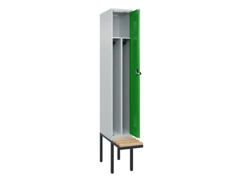 locker met bank,voor scheiding van kleding,HxBxD 2120x300x815mm,1vak
