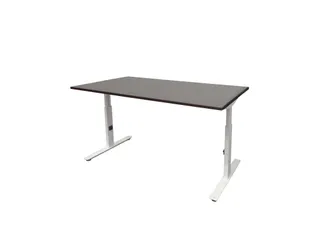 Bureau Linesto Plus Hoogte instelbaar 180x80cm Logan eik T-poot Wit - 1