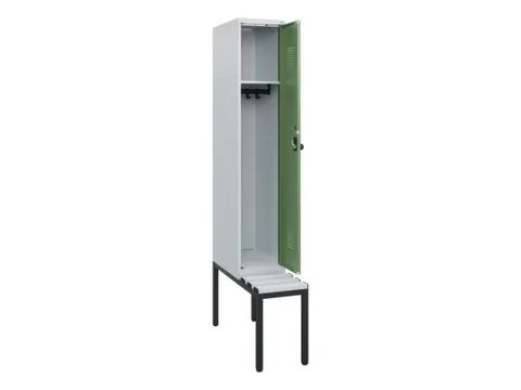 locker met bank,HxBxD 1950x300x815mm,1vak,vak B 300mm,draaigrendel