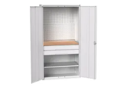Systeemkast 2000x1050x550mm 1xlegbord 2laden RAL7035