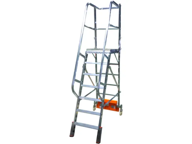 verrijdbare treden-platformladder,eenzijdig,7trede(n),stand H 1,65m