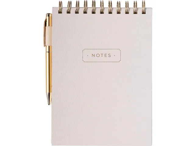 Notitieblok Èccolo spiraal met pen Ivory lijn ca.15x22cm 80gr. 120pag